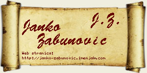 Janko Zabunović vizit kartica